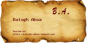 Balogh Absa névjegykártya